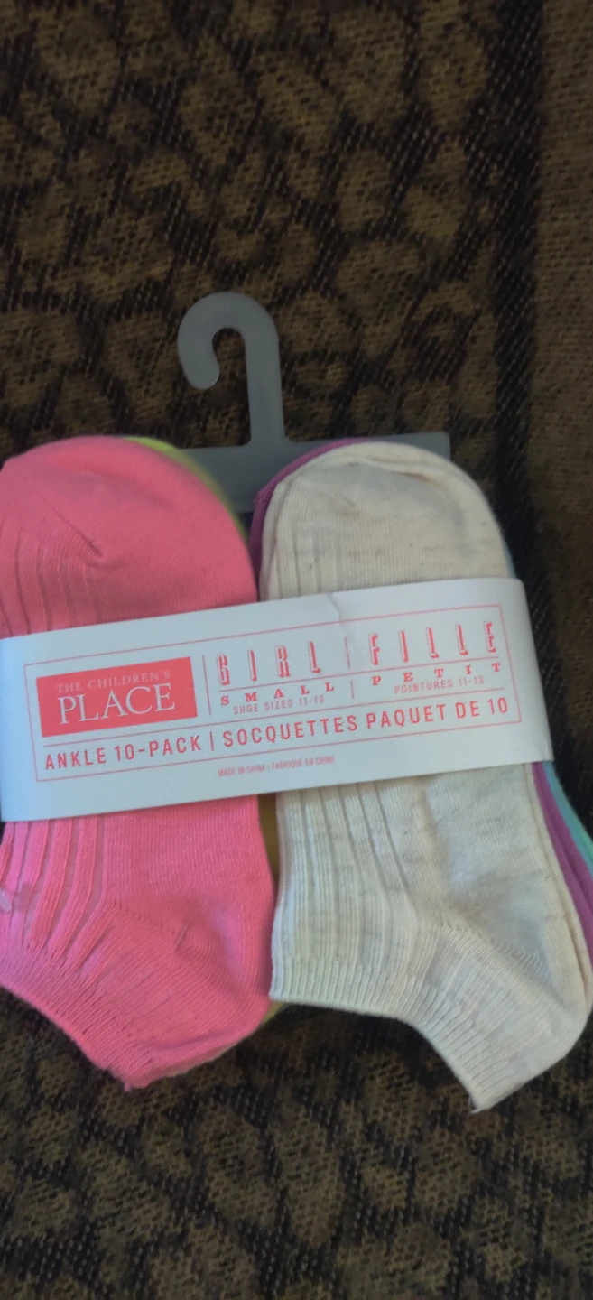 The Children's Place Girl's  Socks - 10 Pack - (Sizes 11-13)