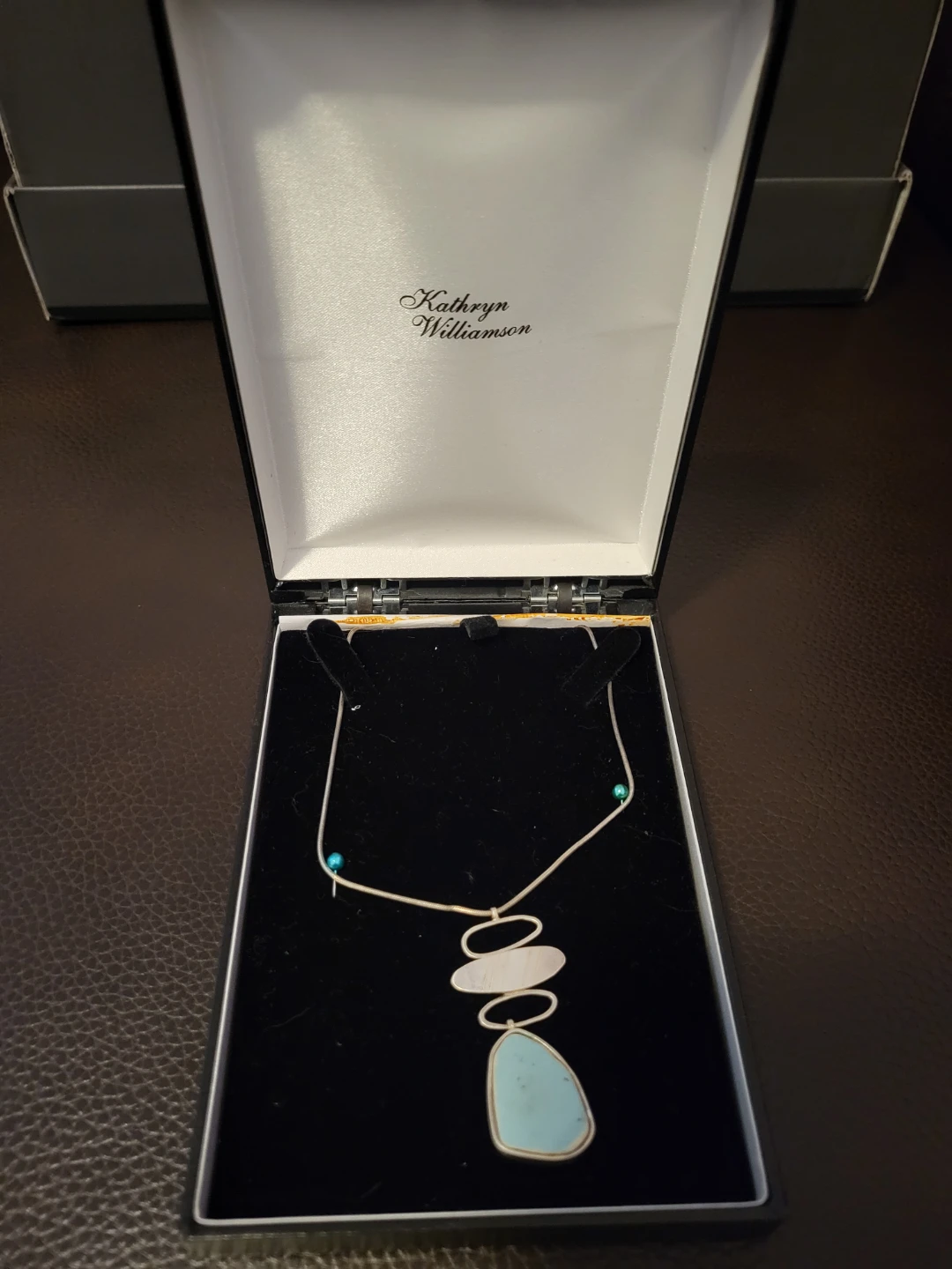925 Sterling Silver Mixed-Media Necklace (Boxed)