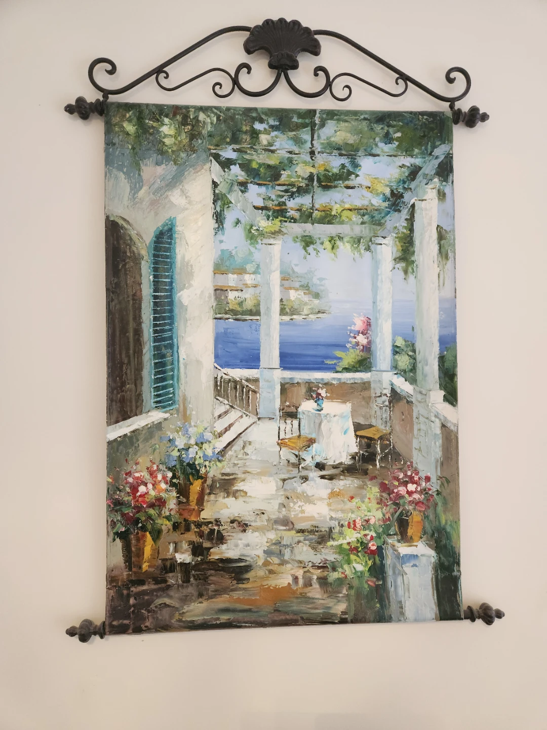 Tapestry Wall Art - Mediterranean Balcony Scene - photo 2