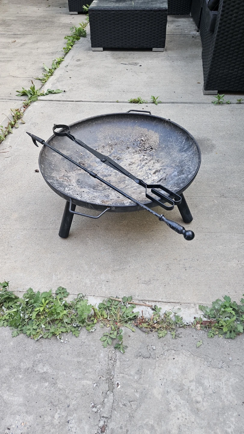 Metal Fire Pit Bowl with Tools - photo 2