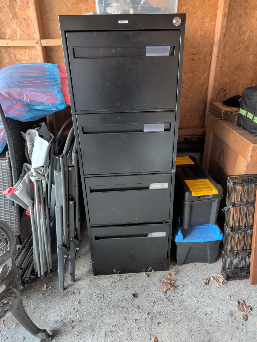 Black 4-Drawer Filing Cabinet