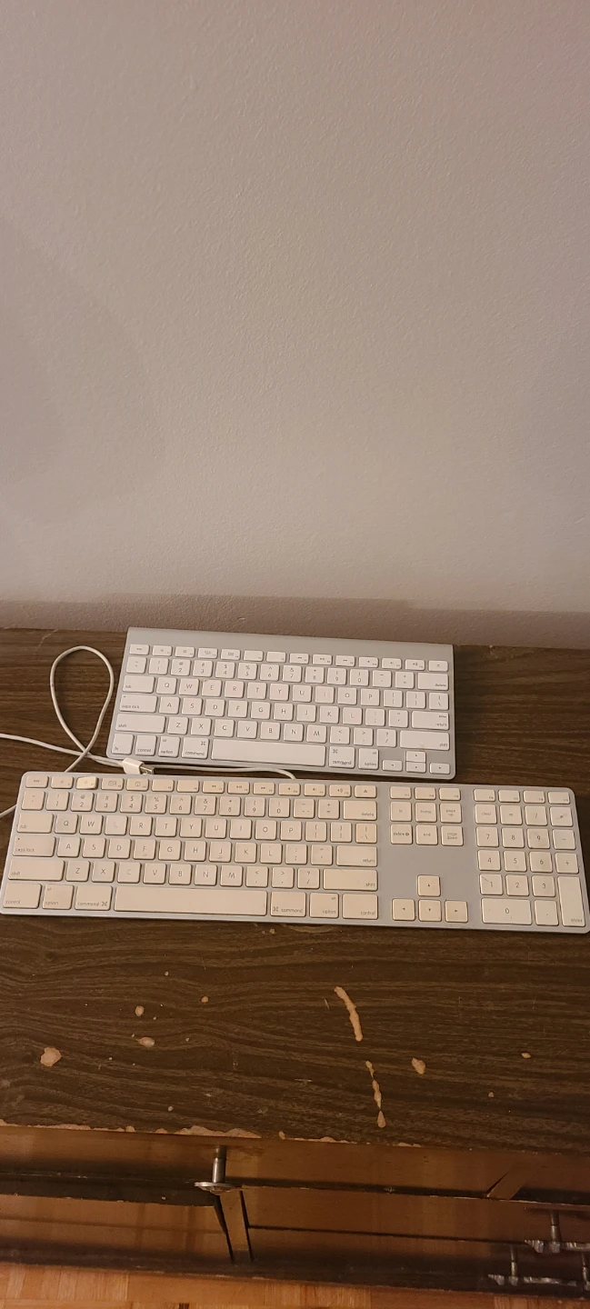 Apple keyboard wireless wired white computer MacBook pc