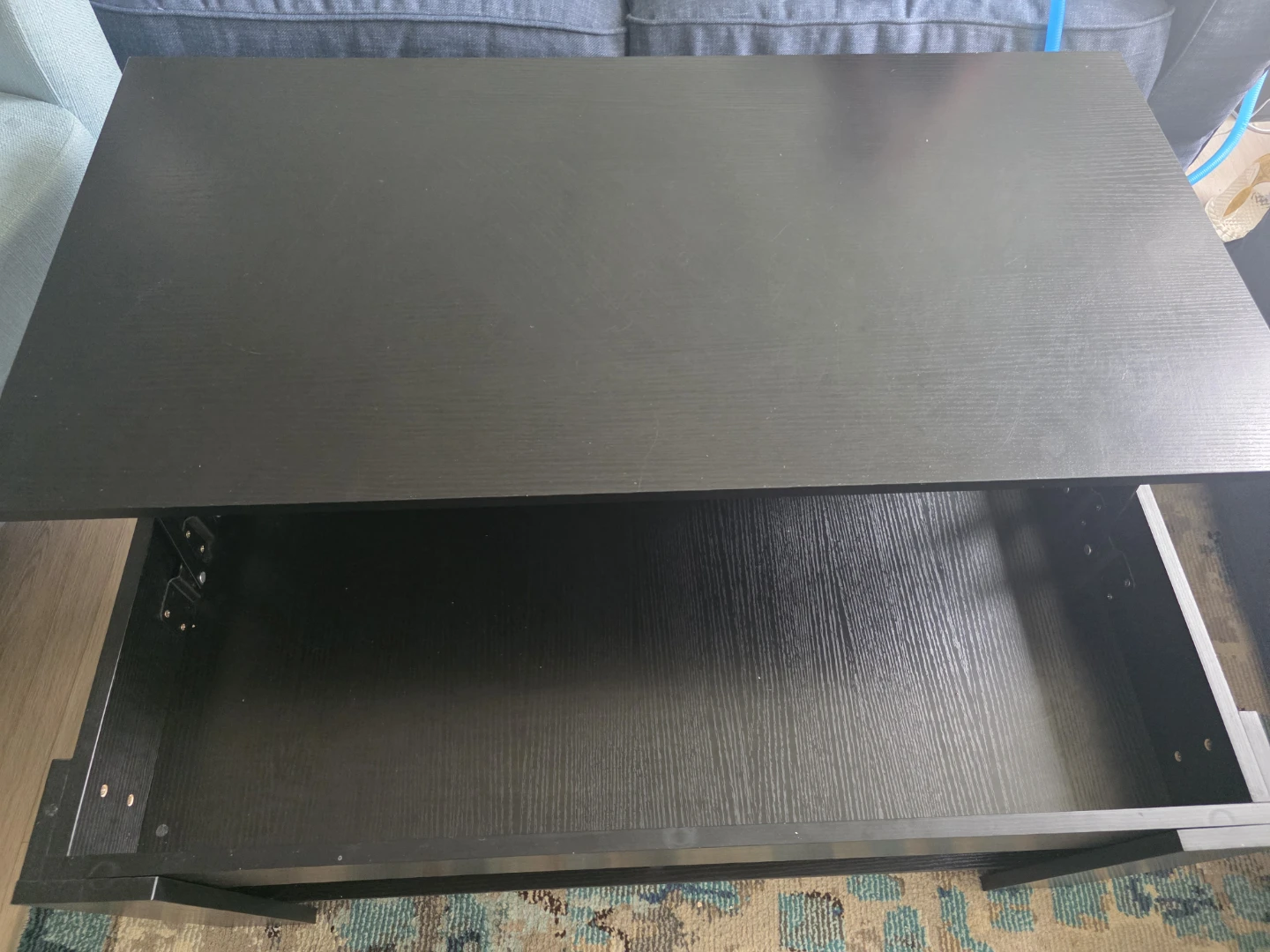 Black Coffee Table with Storage - photo 2