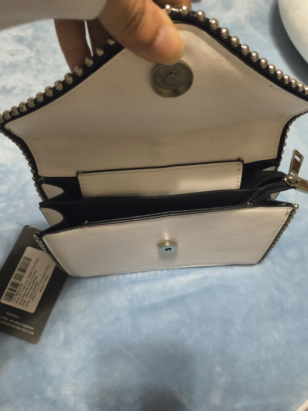 White Studded Envelope Crossbody Bag - photo 2