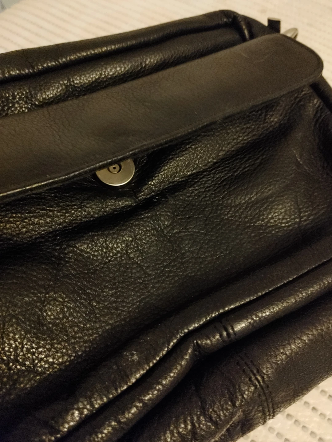 Black Leather Super Soft Crossbody Bag with Multiple Pockets - photo 3