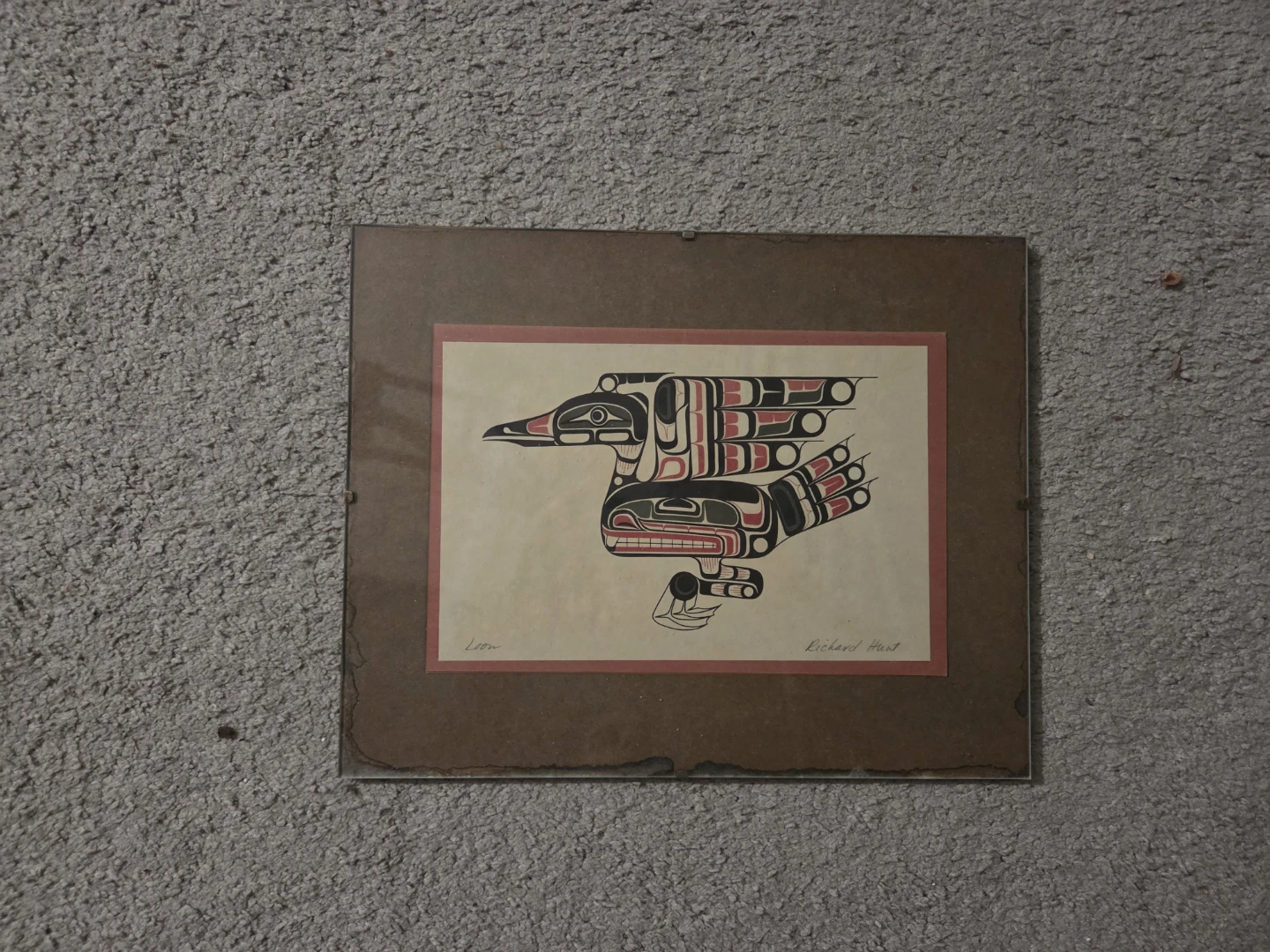 Vintage Richard Hunt "Kwa Gulth Loon" Signed Print 1979 12x9.5"