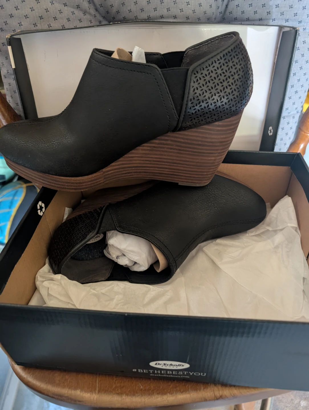 Dr. Scholl's Black Wedge Ankle Boots