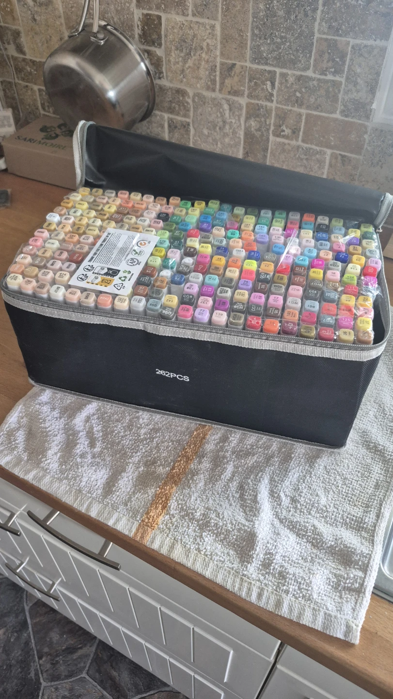 262 Colors Alcohol Markers Art Drawing Sketch Case