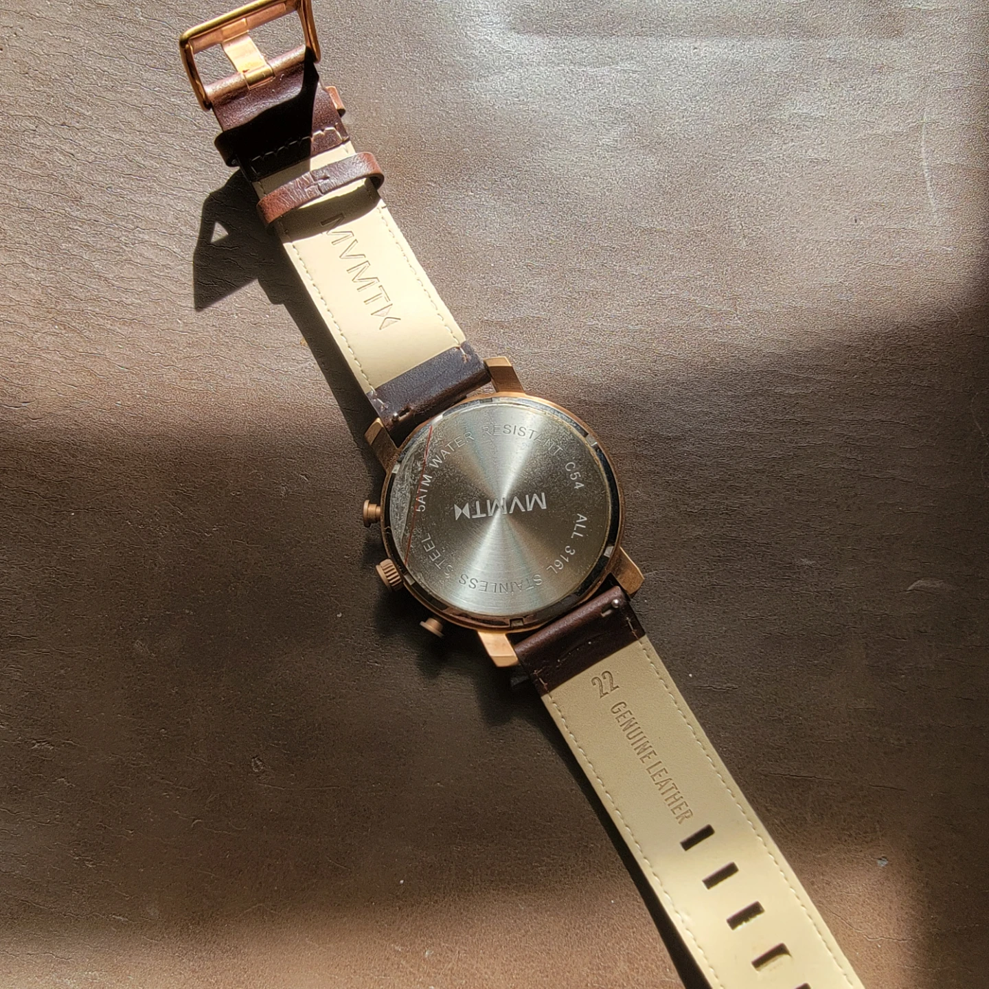 Men's Mvmt Watch Rose Gold/ Brown Leather Band - photo 5