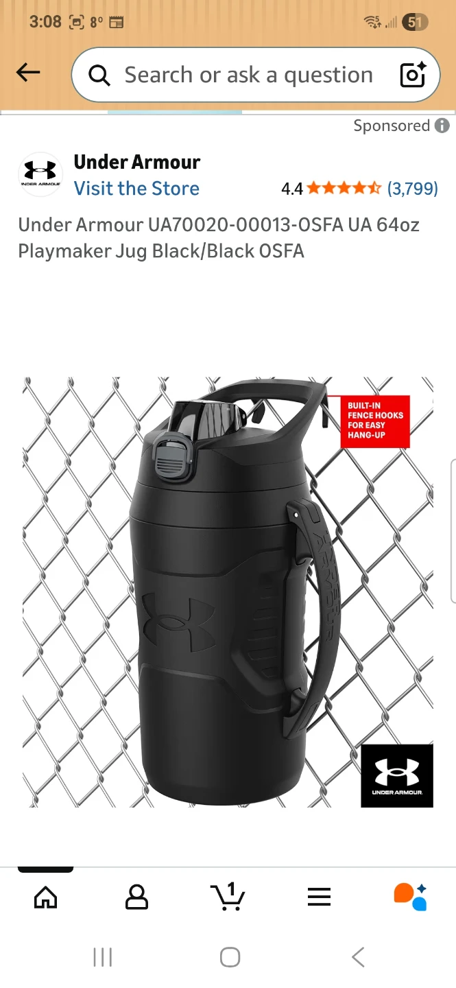 64 oz Underarmour water bottle - photo 3