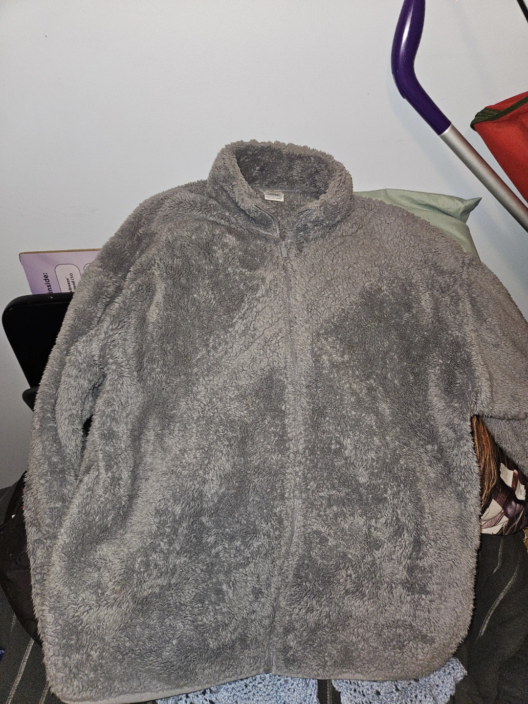 PINK Victoria's Secret Sherpa Fleece Jacket - Grey - Size L