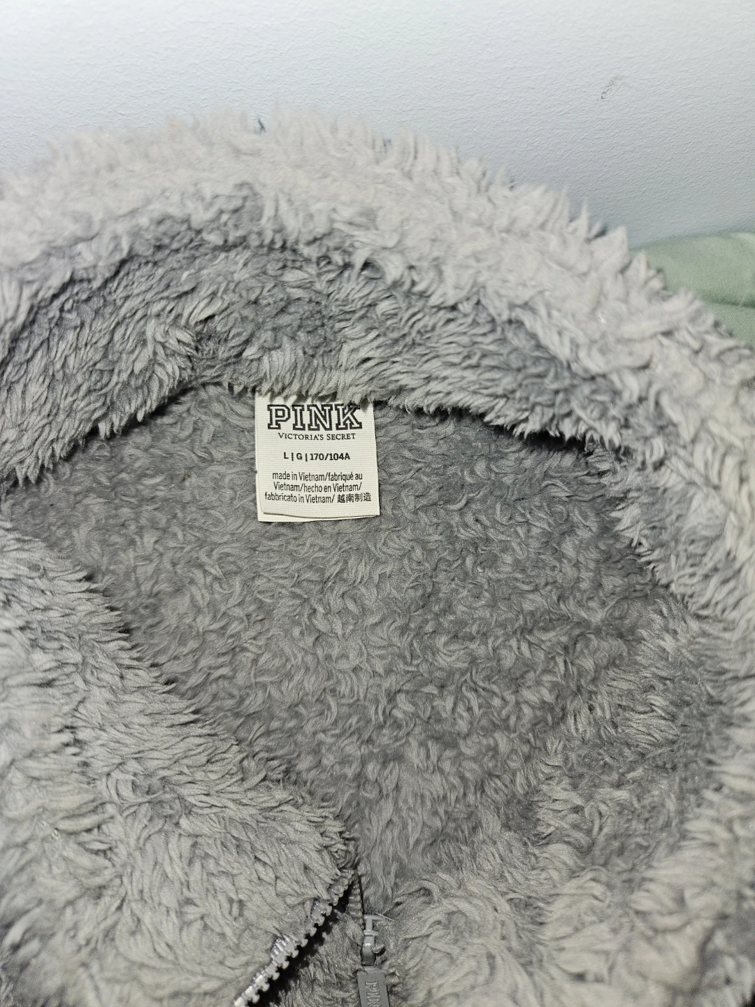 PINK Victoria's Secret Sherpa Fleece Jacket - Grey - Size L - photo 2