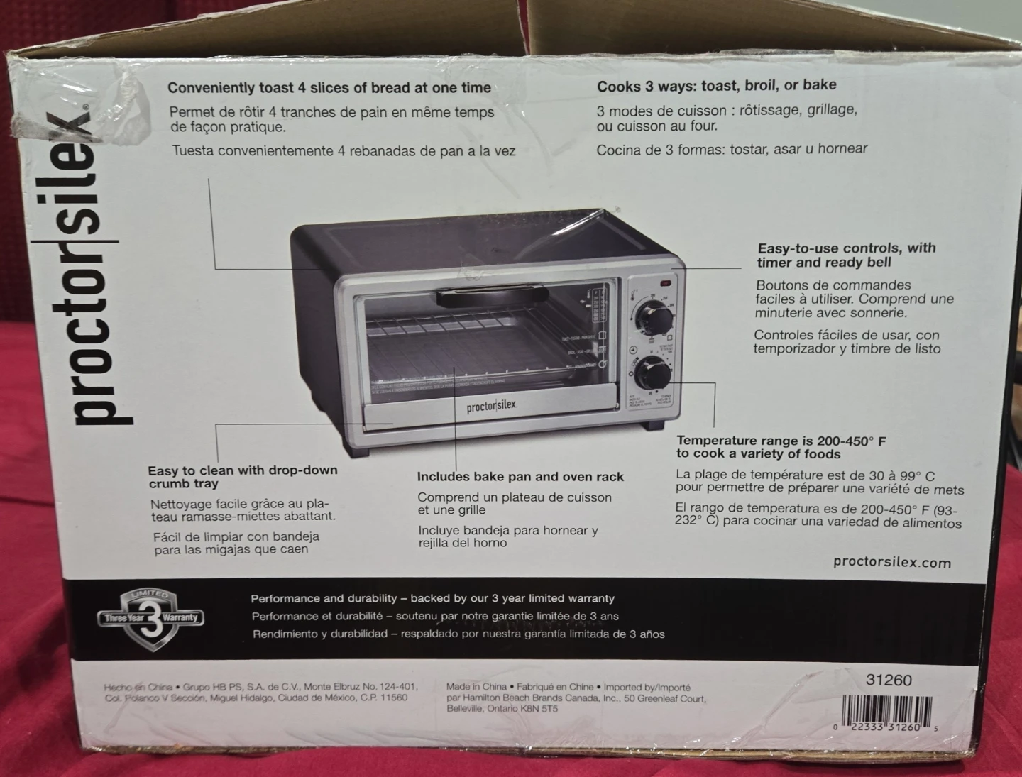 Proctor Silex 4-slice Toaster Oven - Perfect for 1-2 People - photo 3