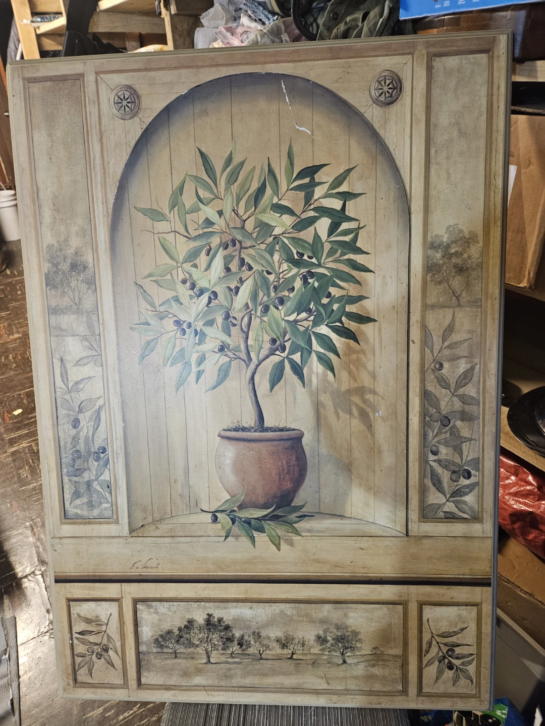 Vintage Potted Olive Tree Wall Art - photo 3