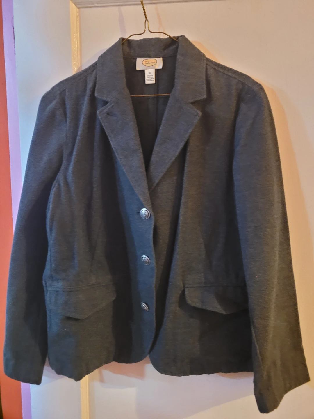 Talbots Women's Grey Blazer Size 16
