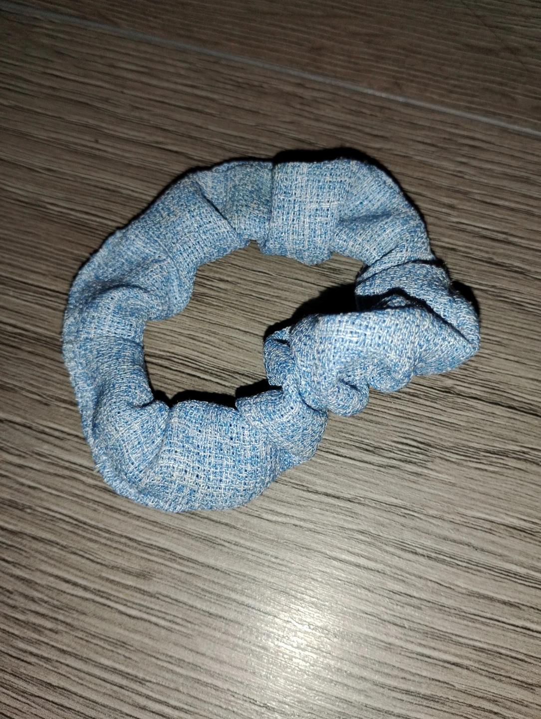Blue Tweed Scrunchie