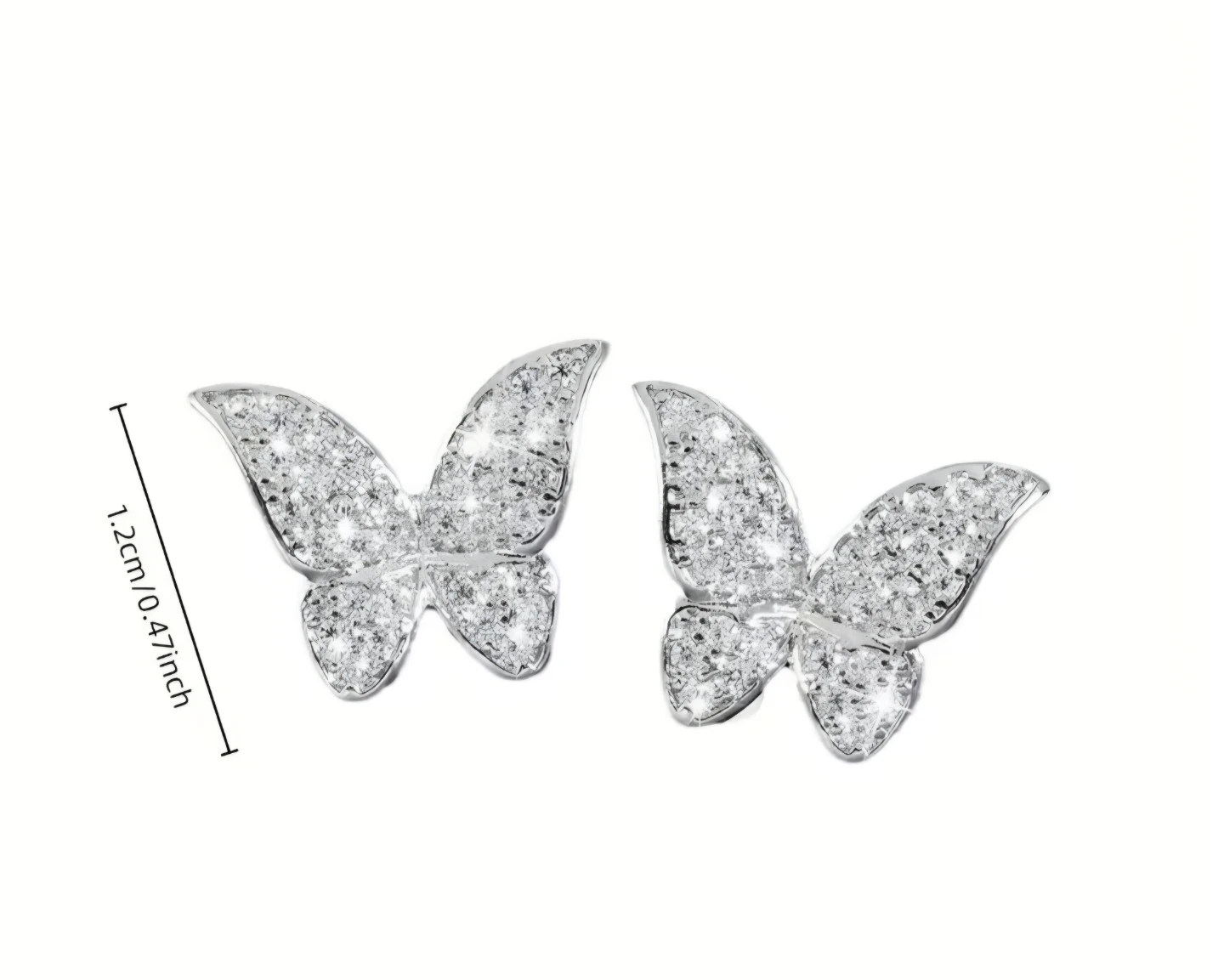 Elegant Rhinestone Encrusted Butterfly Stud Earrings - photo 3