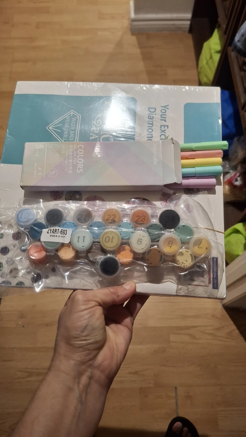 Diamond Painting Kit with Gel Ink Pens and Paints