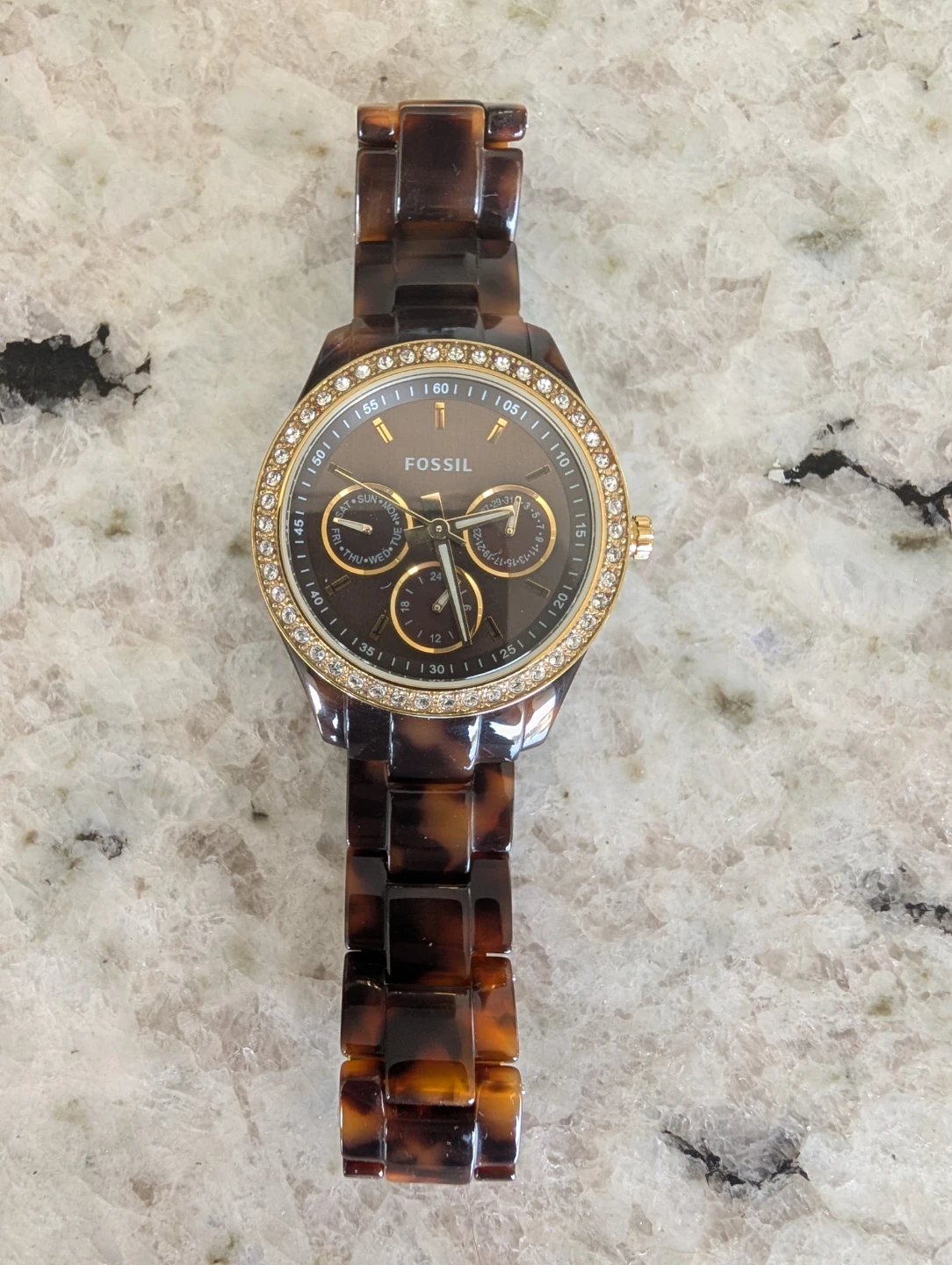 Stella Multifunction Tortoise Resin Watch