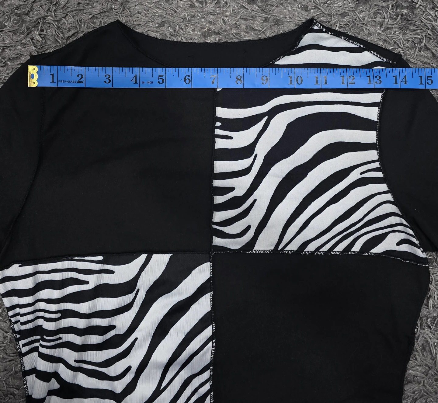 Long Sleeve Patchwork Crop Top - photo 3