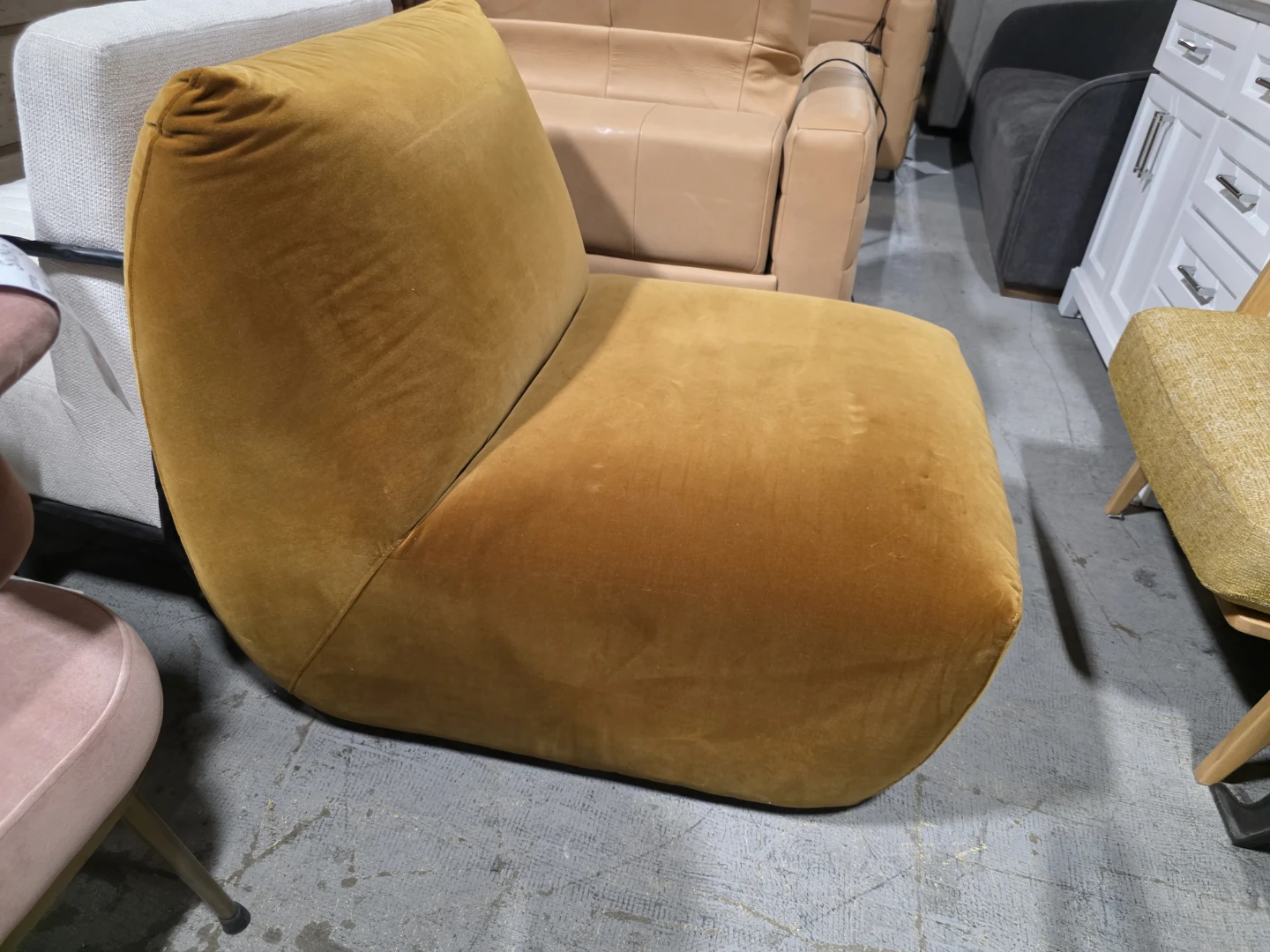 Sundays Close to you Gold Velour Bean Bag Chair