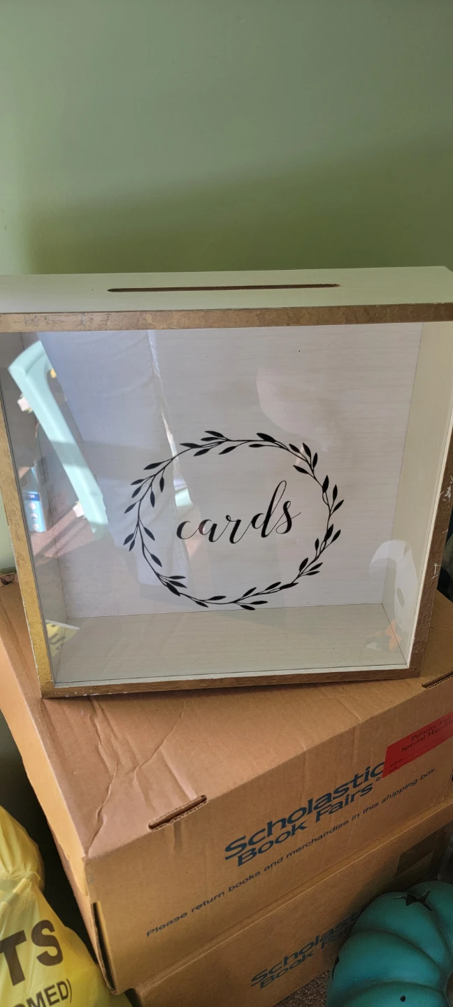 Wooden Card Box with Glass Front