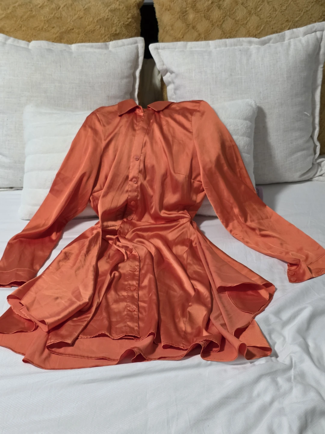 GUESS Orange Button-Up Shirt Dress - photo 2