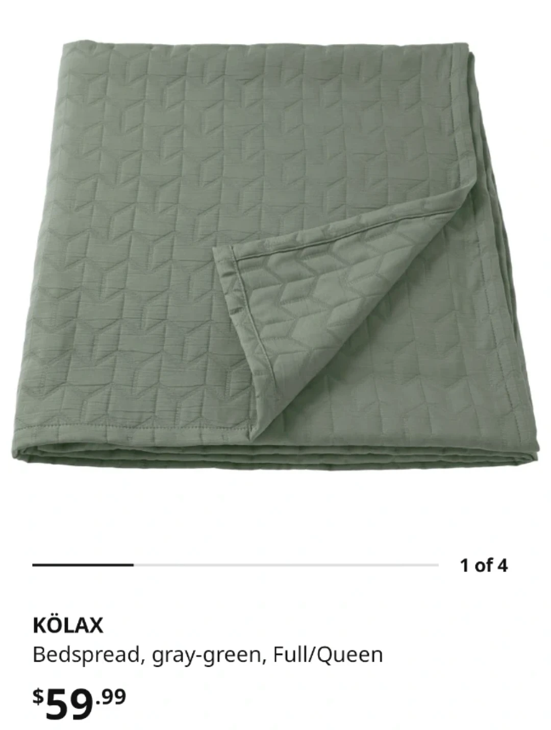 IKEA KÖLAX Bedspread Gray-Green Full/Queen - photo 3