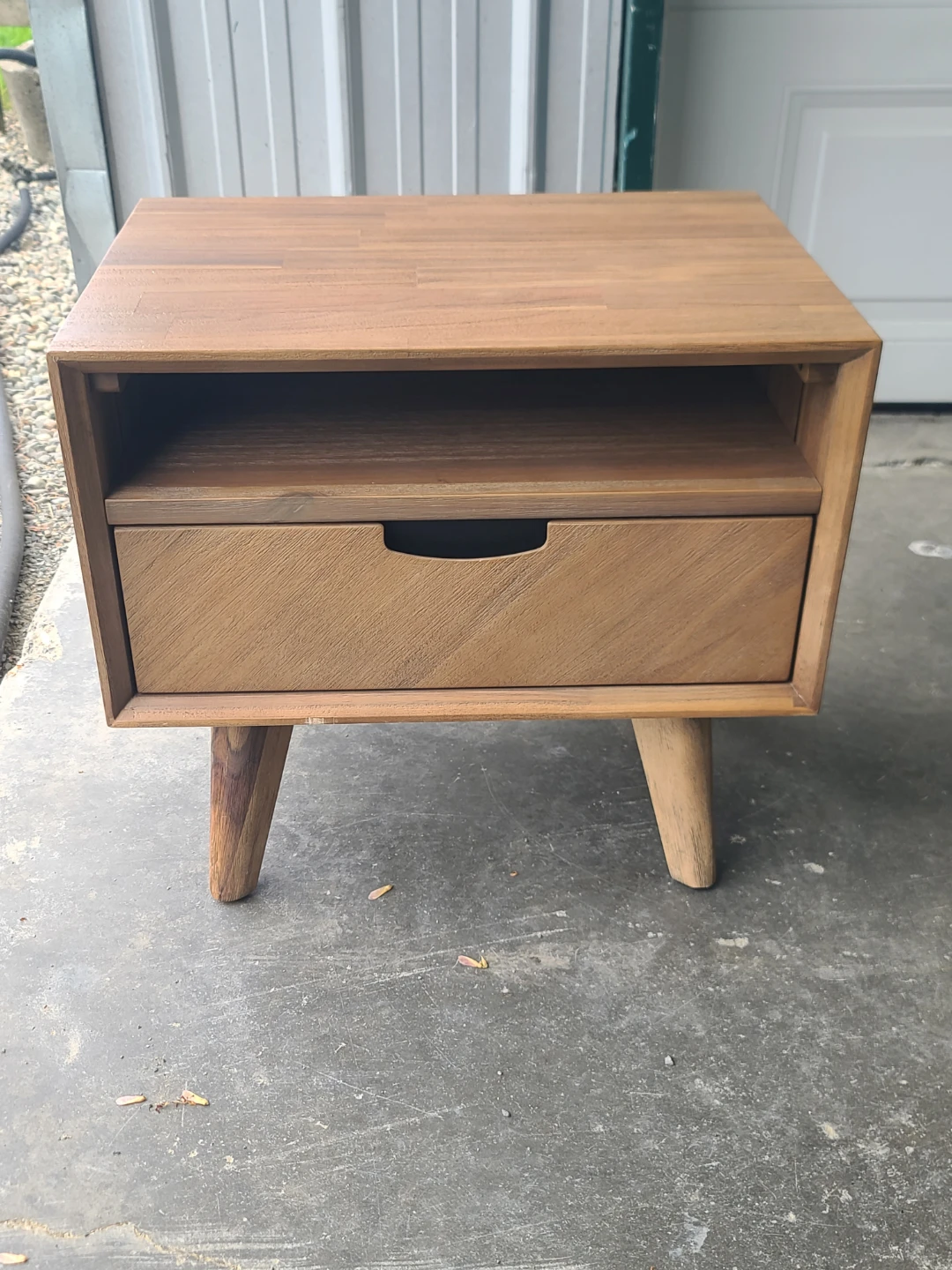 Structube Mid-Century Modern Wood Nightstand End Table