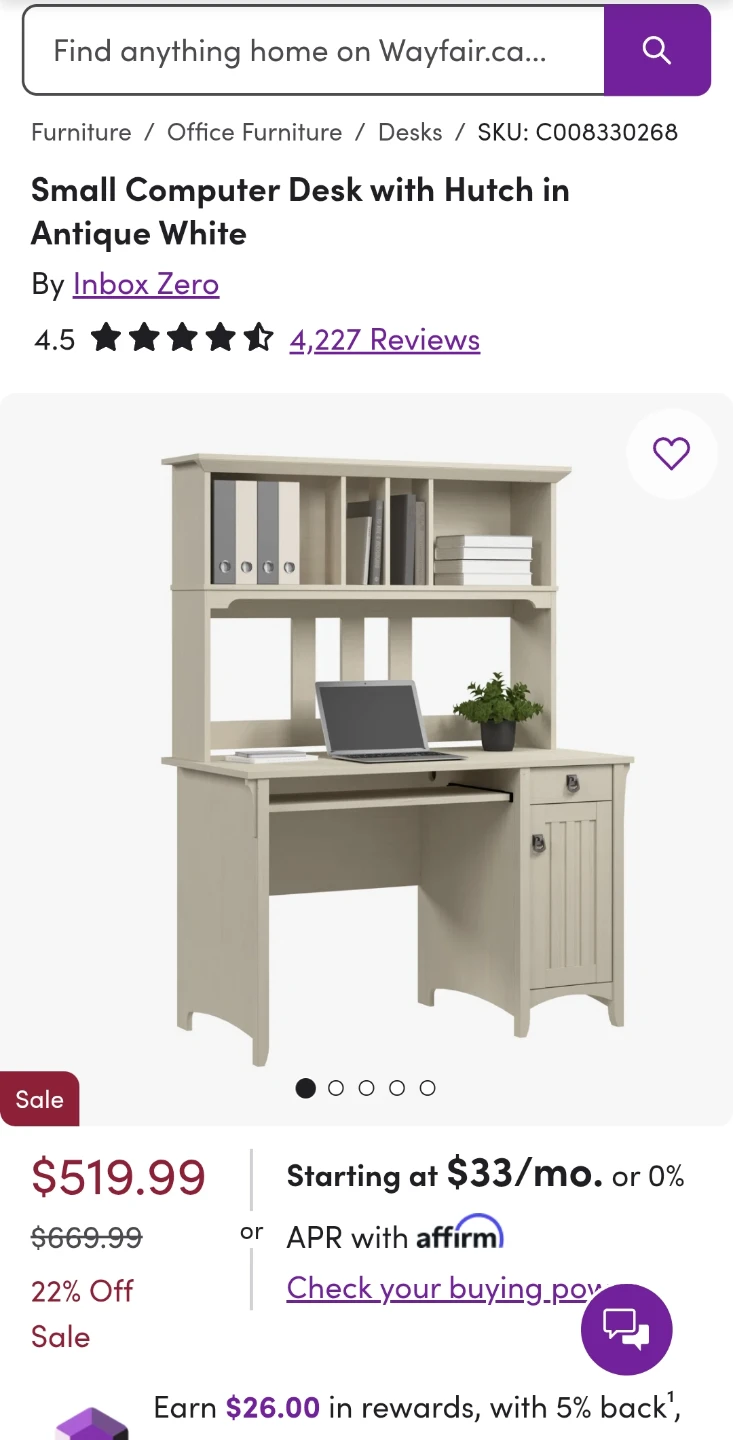 Move out sale by may 23 Computer Desk with Hutch with chair
