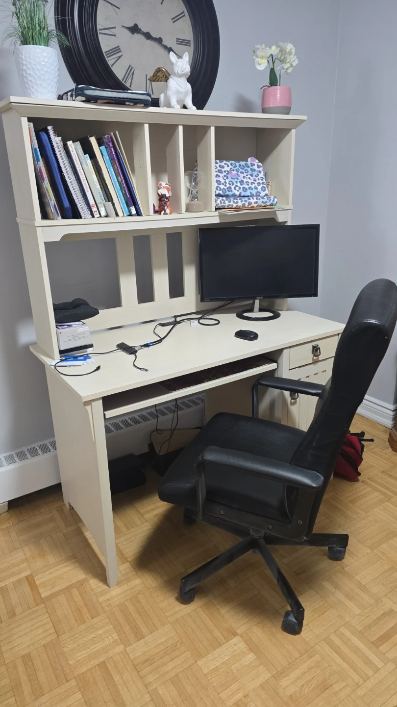 Move out sale by may 23 Computer Desk with Hutch with chair - photo 3