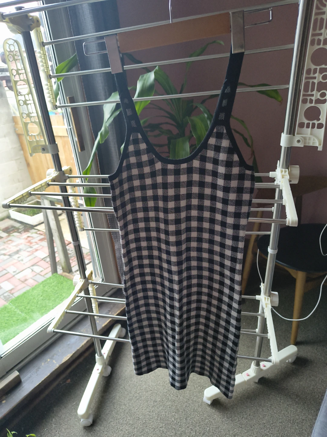 Black and White Gingham Tank Dress