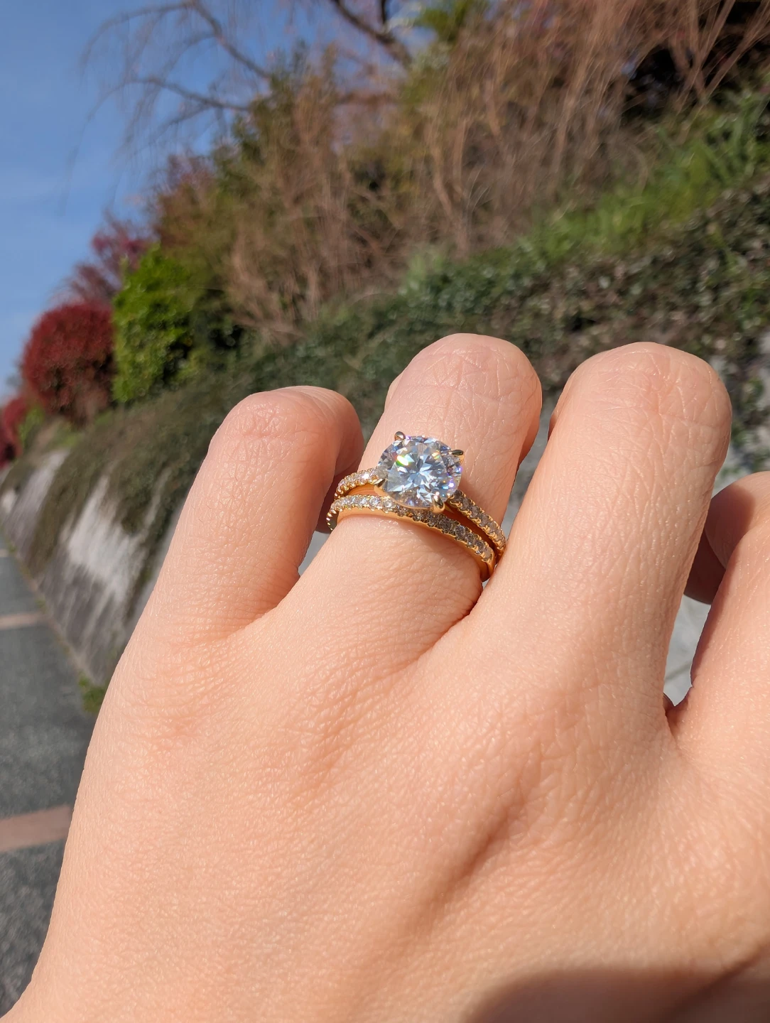 💍 2ct Moissanite Engagement + Wedding Ring Set ✨