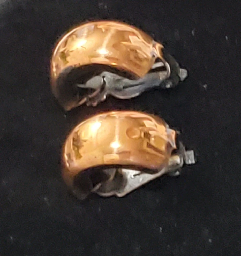 Vtg. Genuine copper Clip-on Hoop Earrings - photo 5