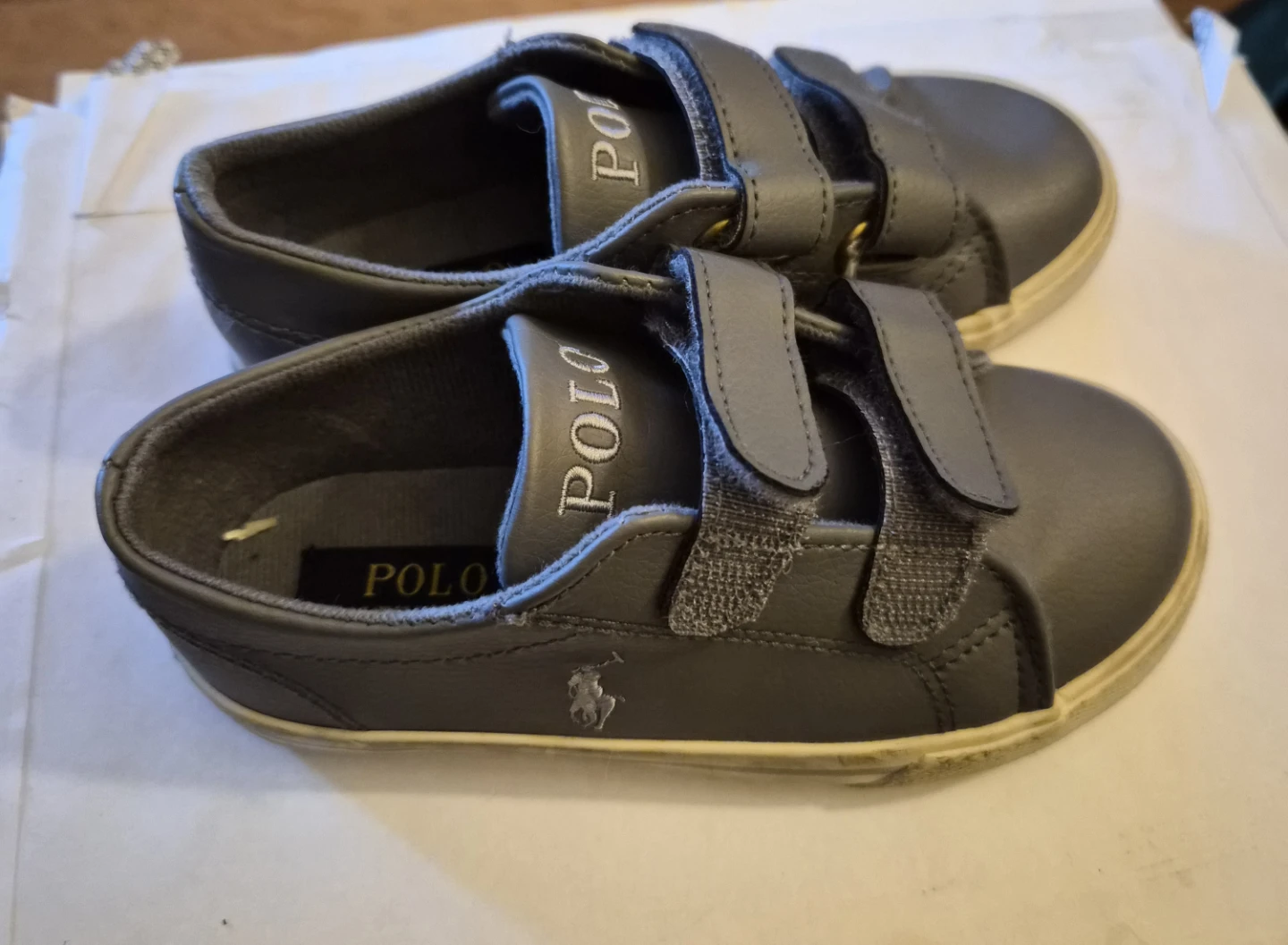Kids' Polo Ralph Lauren Grey Velcro Sneakers - photo 2
