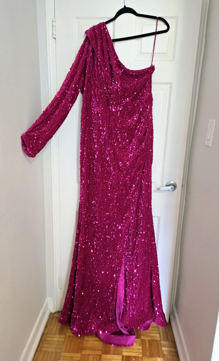 Fashion Nova Gems Sequin Maxi Formal Dress - Magenta - Size 3X - photo 2