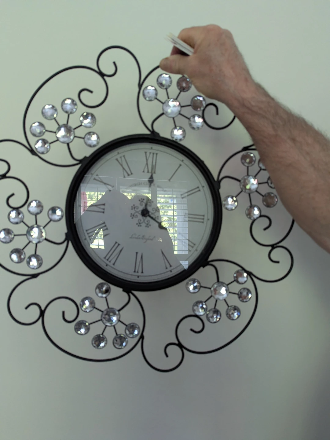 Decorative Wall Clock with Crystal Accents