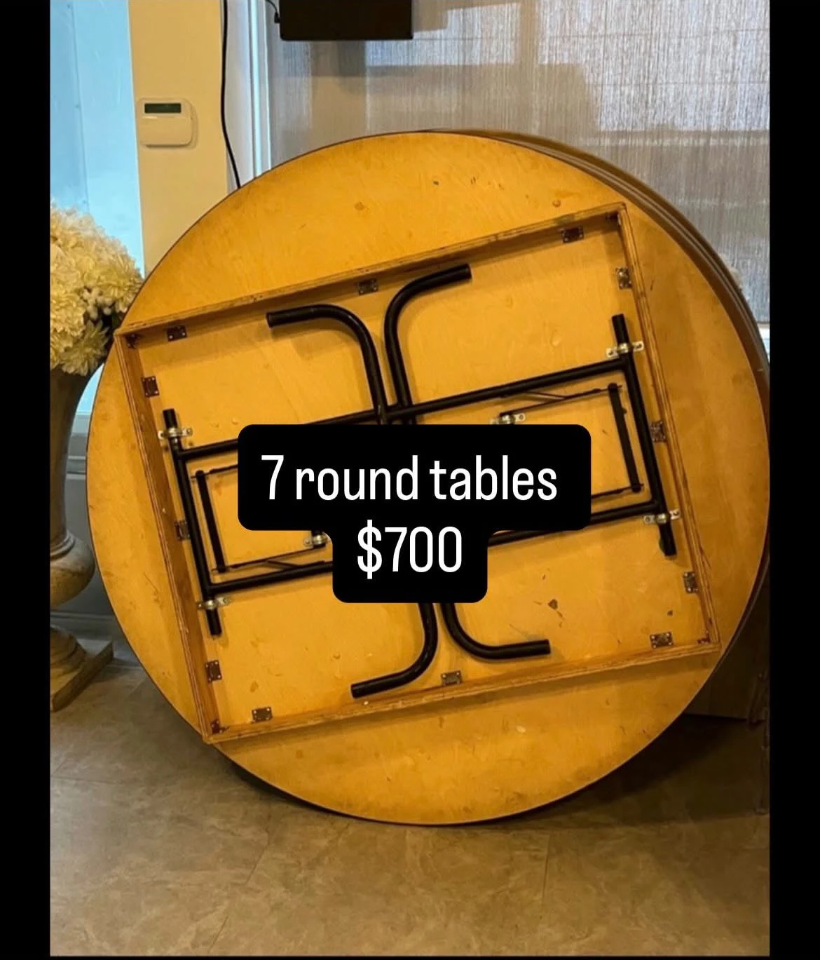 Set of 7 Round Folding Tables