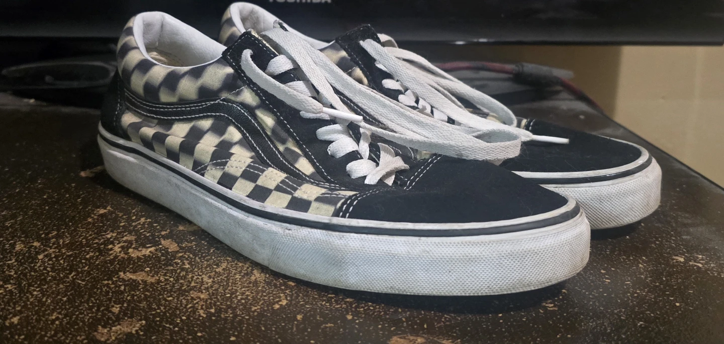 Vans Old Skool Shoes - Blur Check Black Classic White