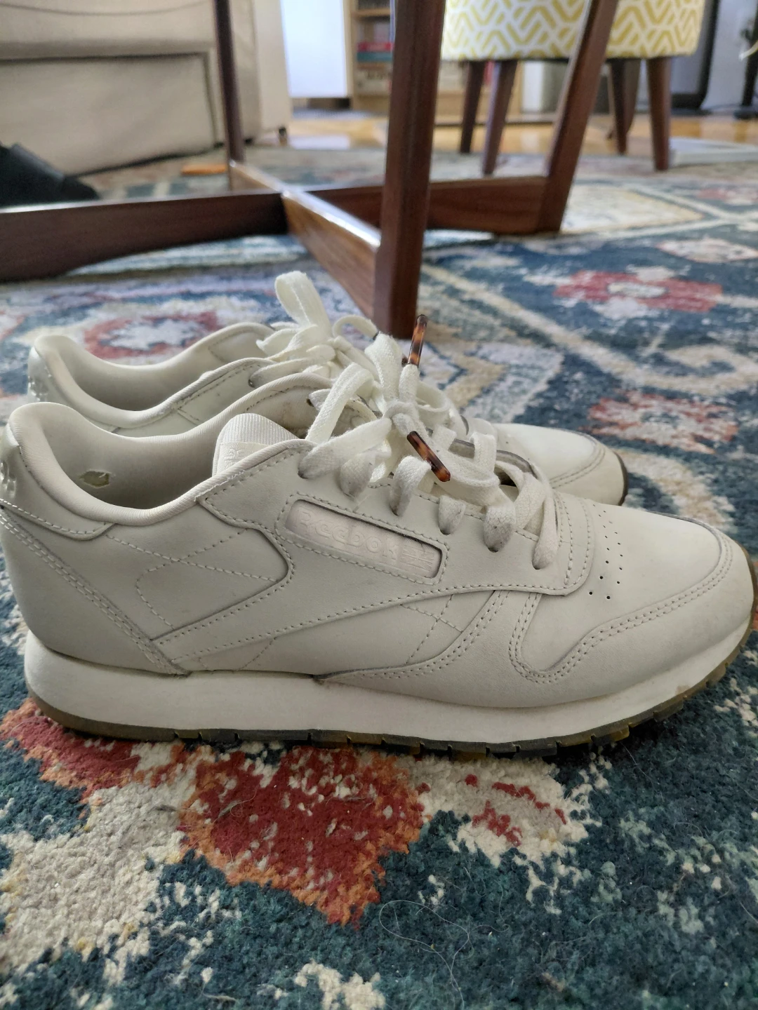 Reebok Classic Leather Shoes - Off White & Tortoiseshell - photo 2
