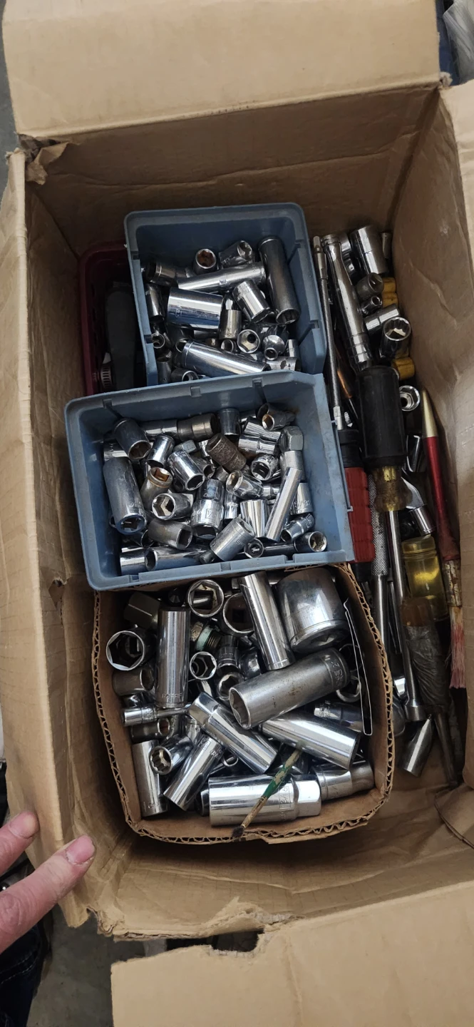 Assorted Sockets, Wrenches, and Screwdrivers