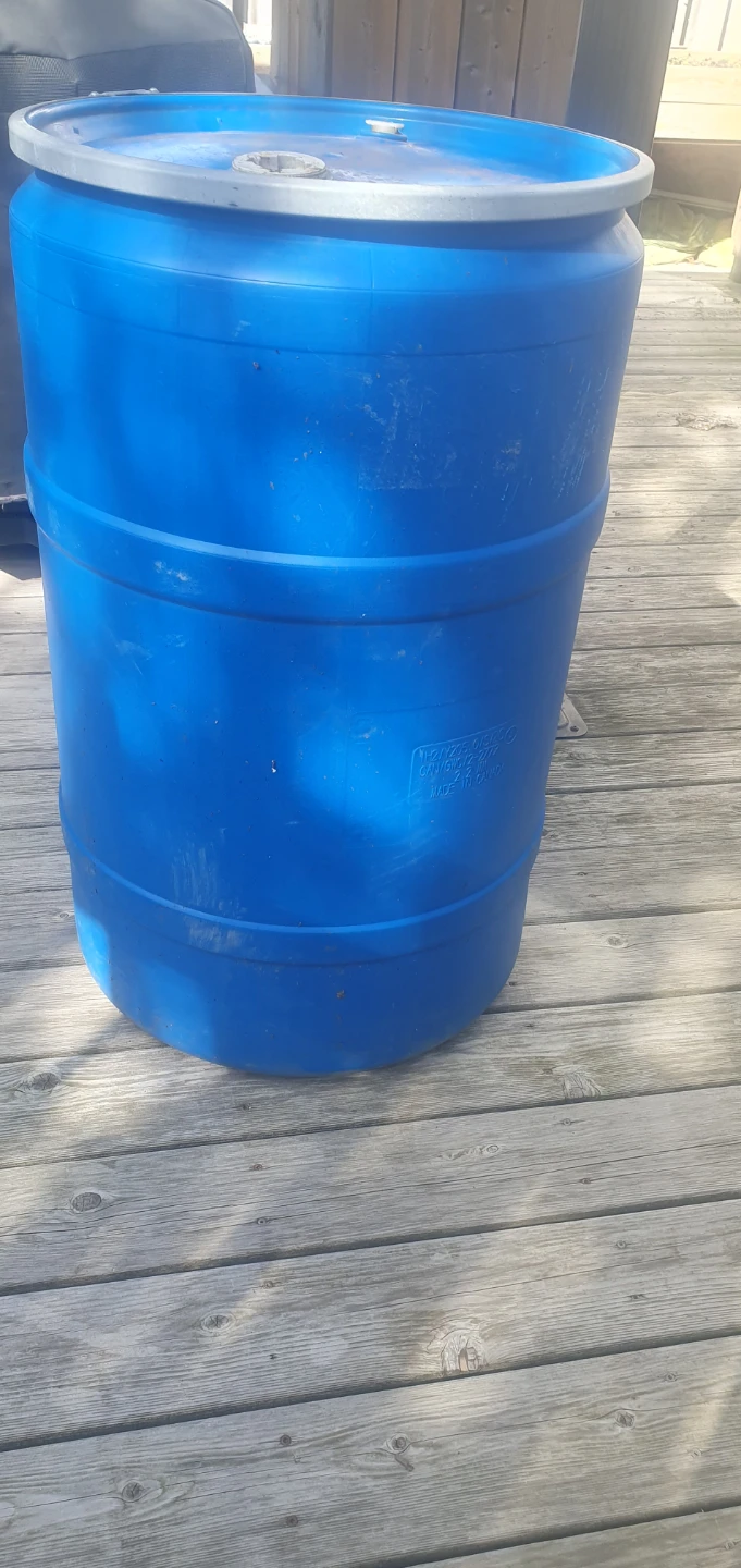 Blue Plastic Barrel