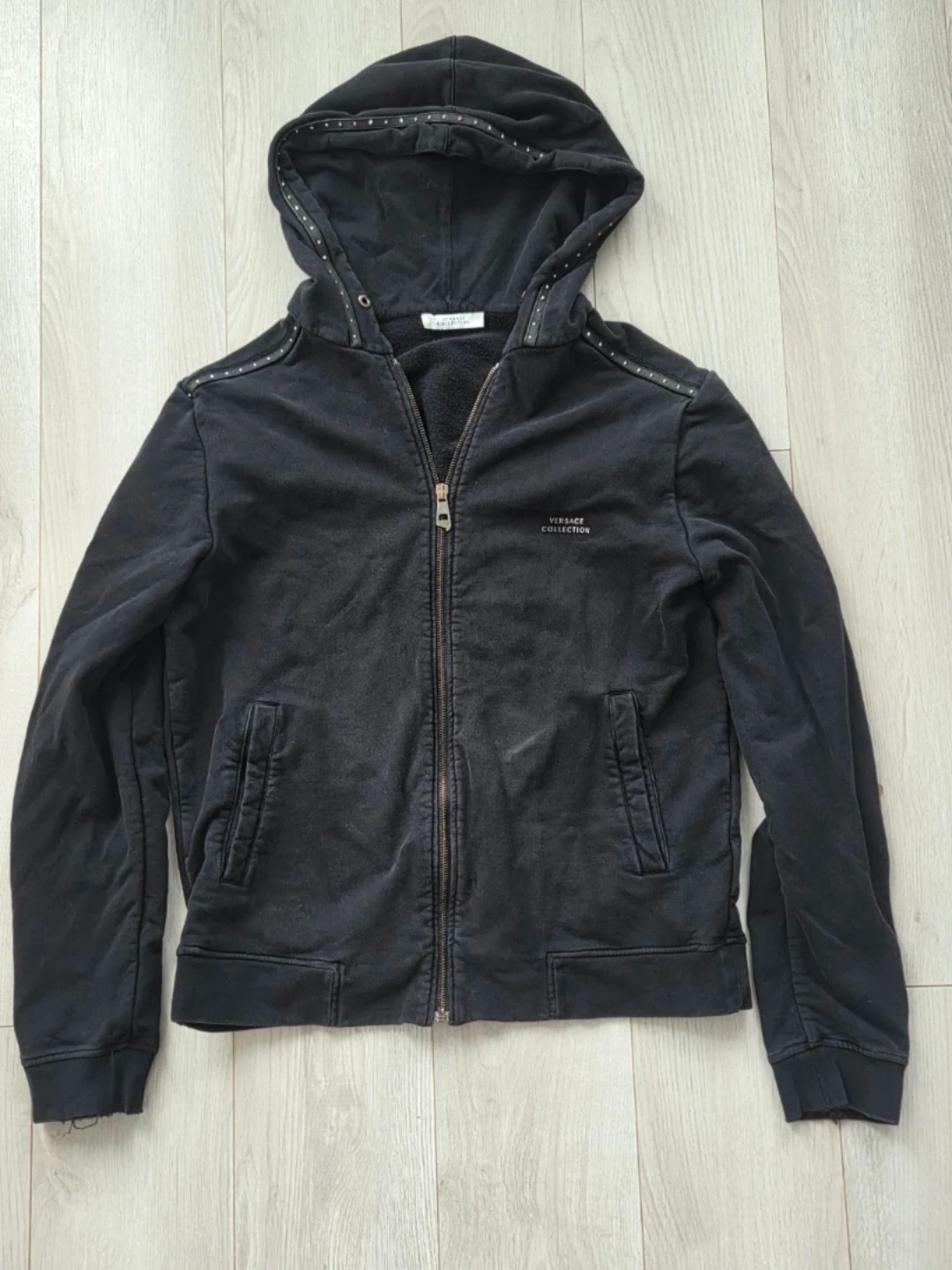 Versace Collection Black Full Zip Hoodie