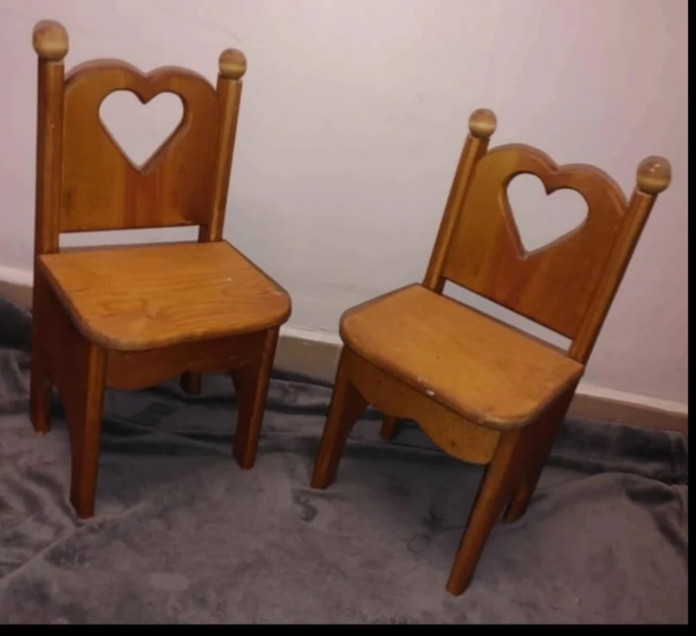 Vintage Wooden Children's DOLL Table and Chairs - photo 3