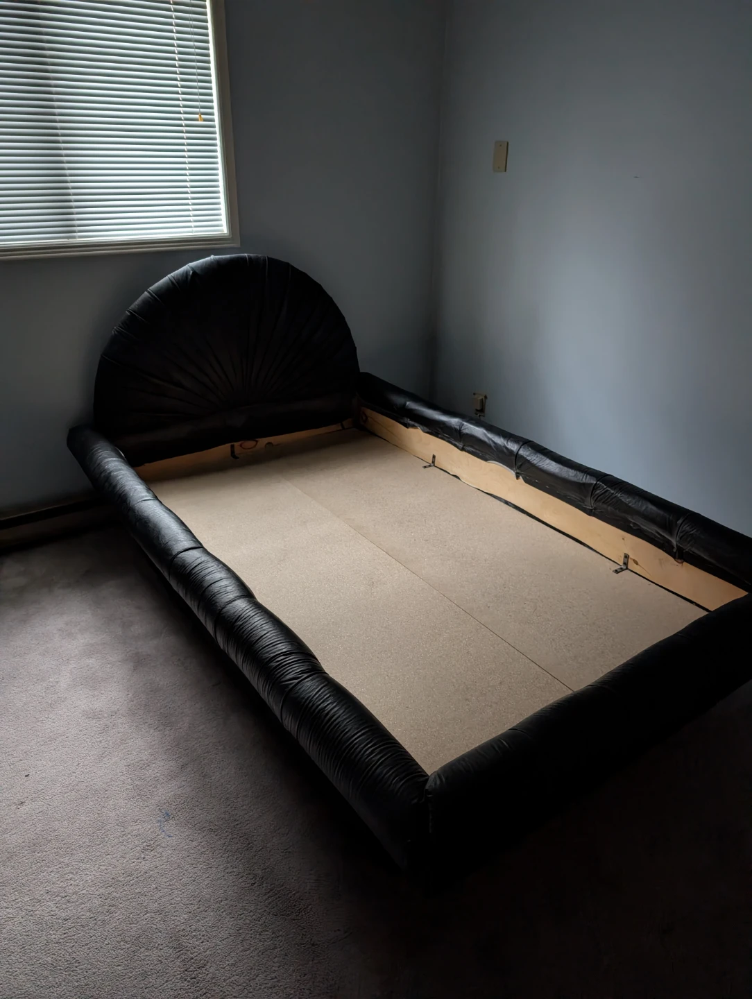 Black Faux Leather Bed Frame - photo 3