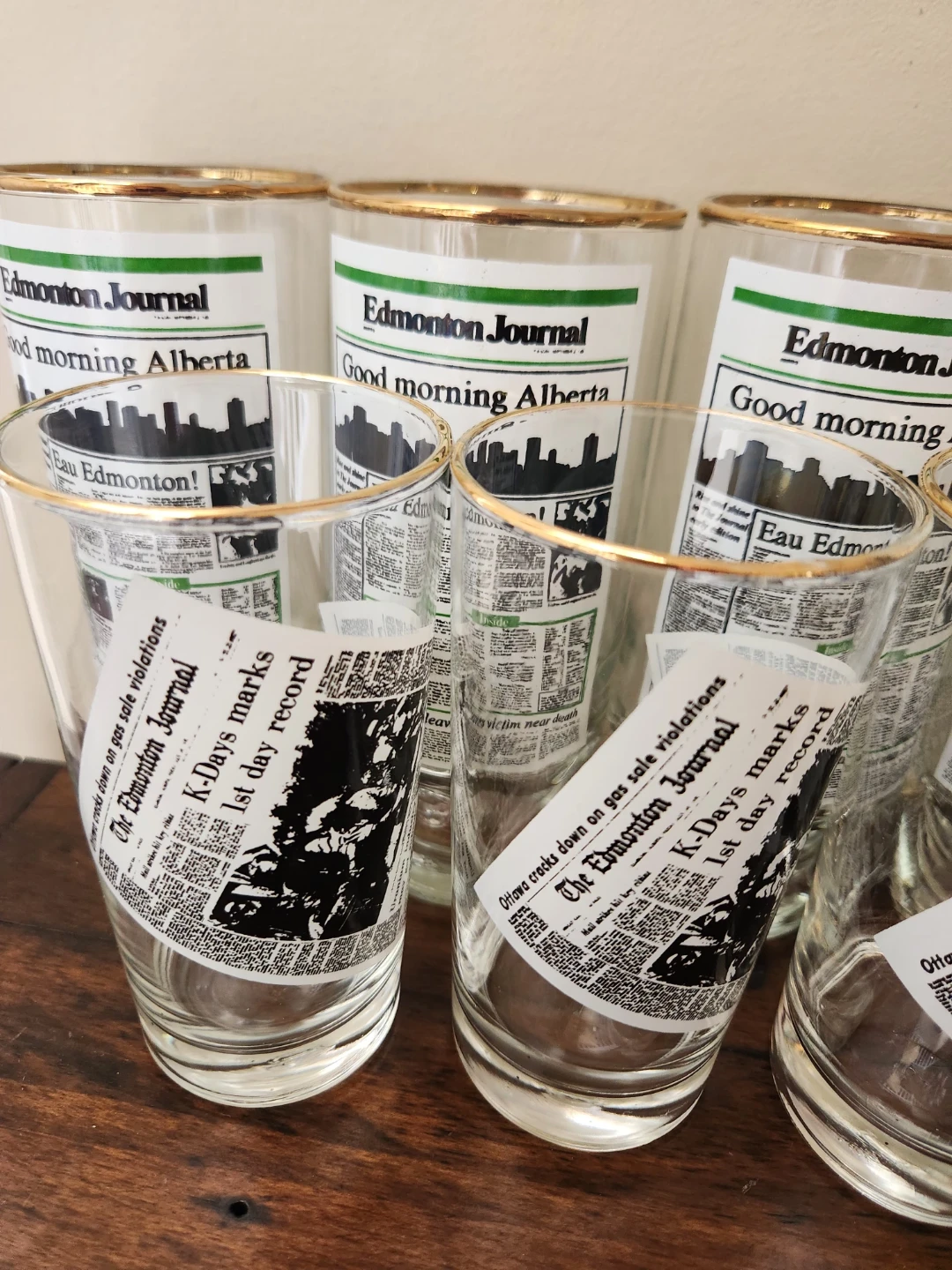 Set of 7 Edmonton Journal Glasses - photo 3