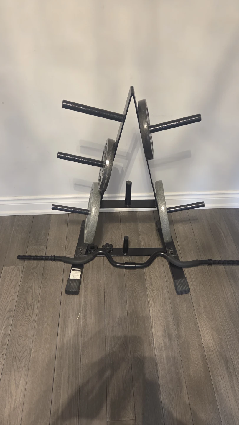 Weight Plate Tree with Barbell Holder