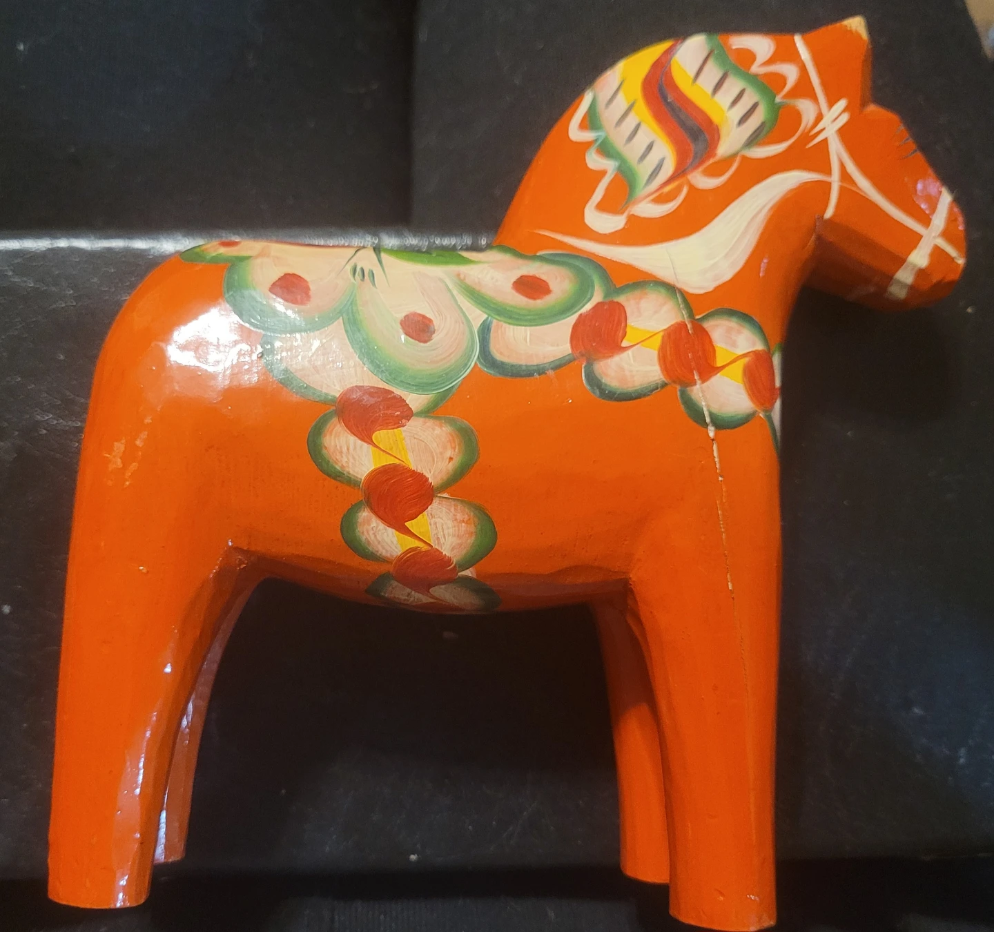 Hand-Painted Wooden Horse Figurine - photo 3