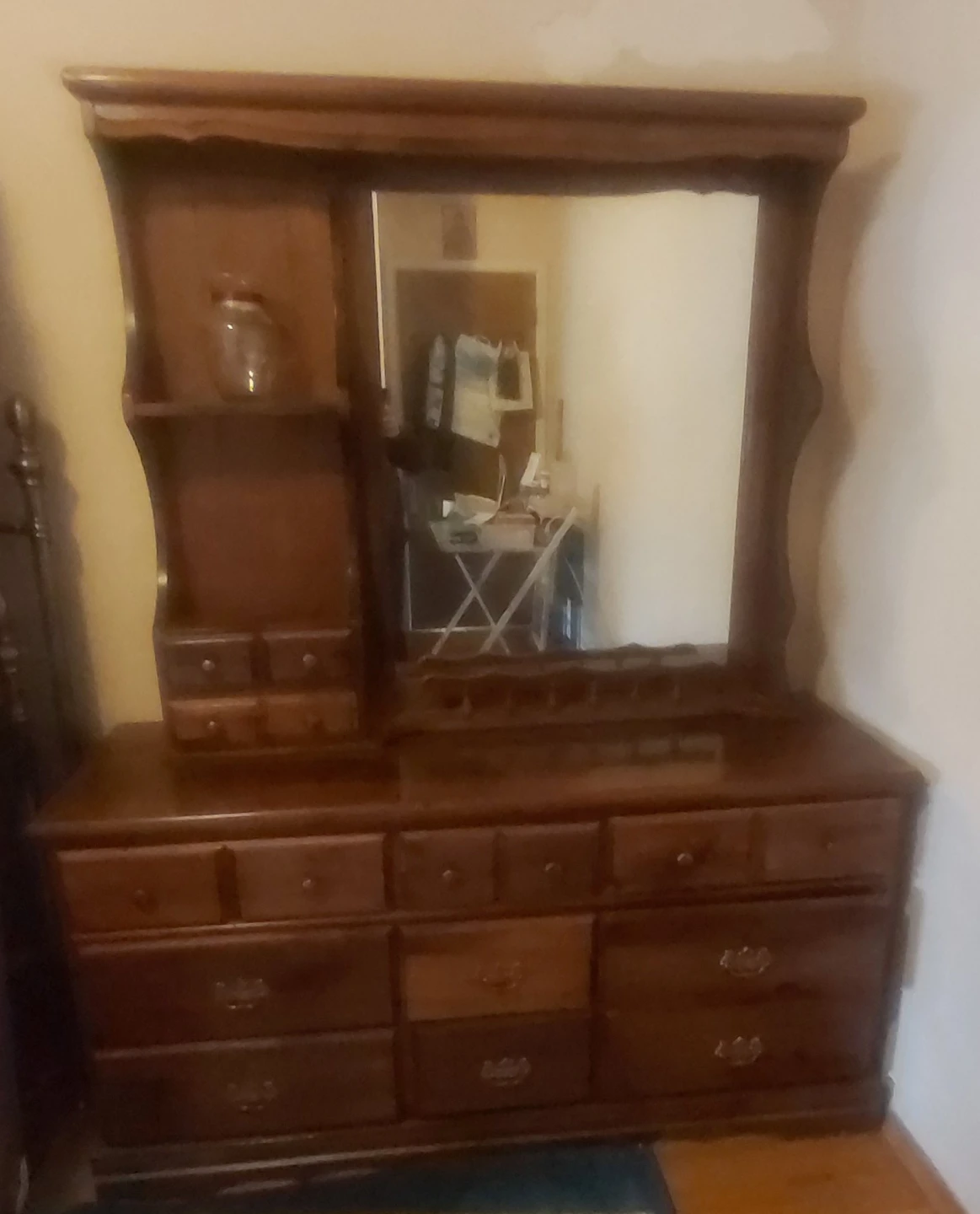Wooden Dresser with Mirror