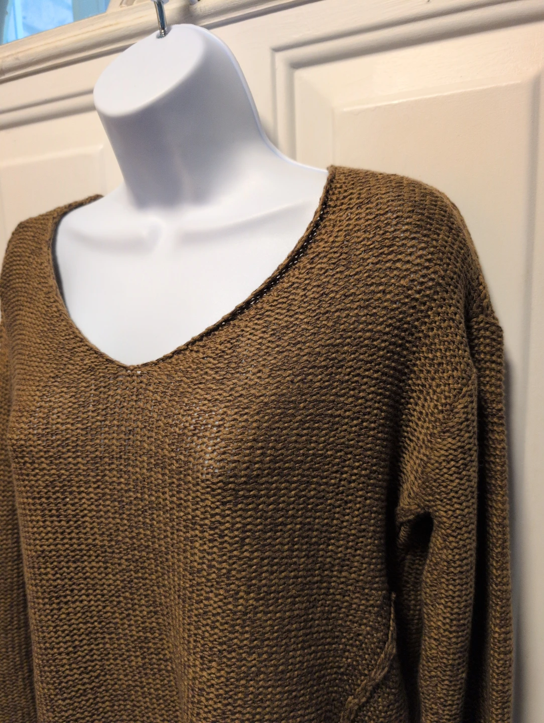 Brown Knit Sweater with Suede Elbow Patches - photo 3